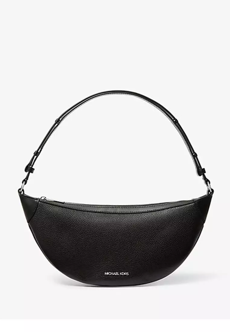 Hollis Medium 2-in-1 Pebbled Leather and Logo Jacquard Shoulder Bag