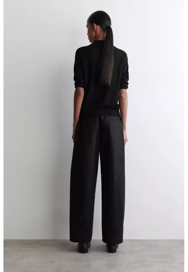 PIMA COTTON BARREL-LEG TROUSERS