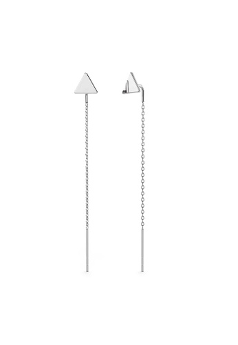 925 Signature silver 925 SIGNATURE Solid 925 Sterling Silver Triangle Threader Earrings 9A569AC2B8E0ECGS_1