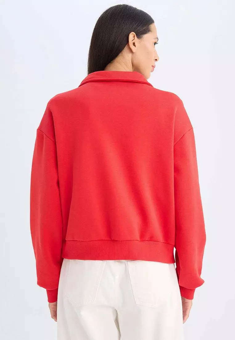 Slogan 1/4 Zip Sweatshirt