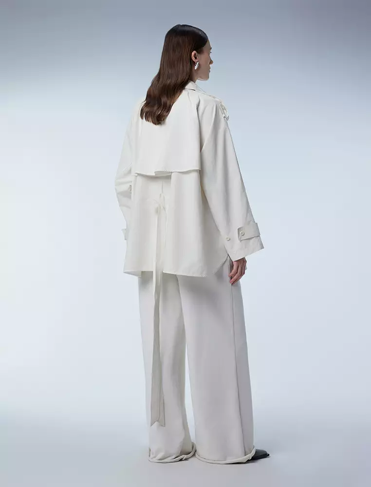 宽松长袖短款风衣