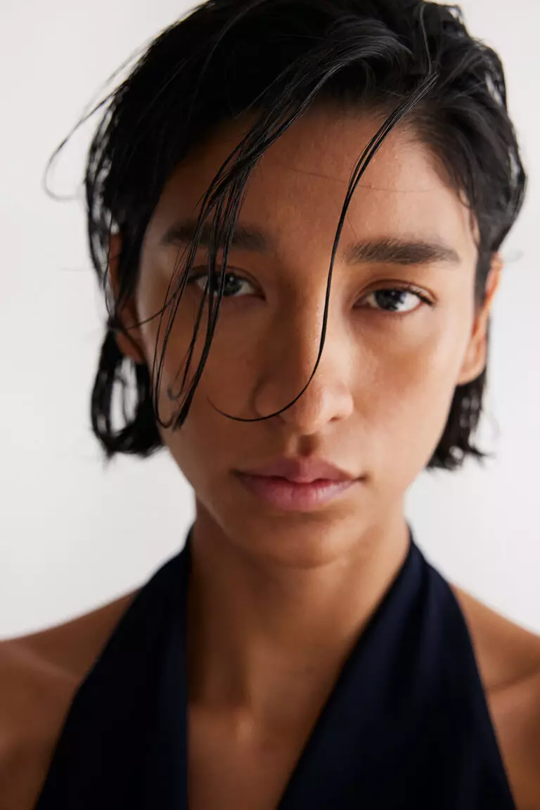 Jersey halterneck top