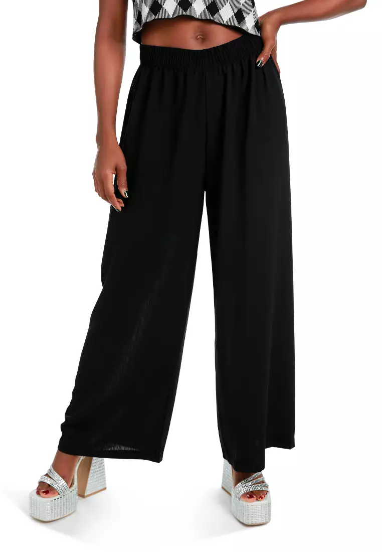 Wild Fable Women's High Waist Wide Leg Sweatpants - Black - Small