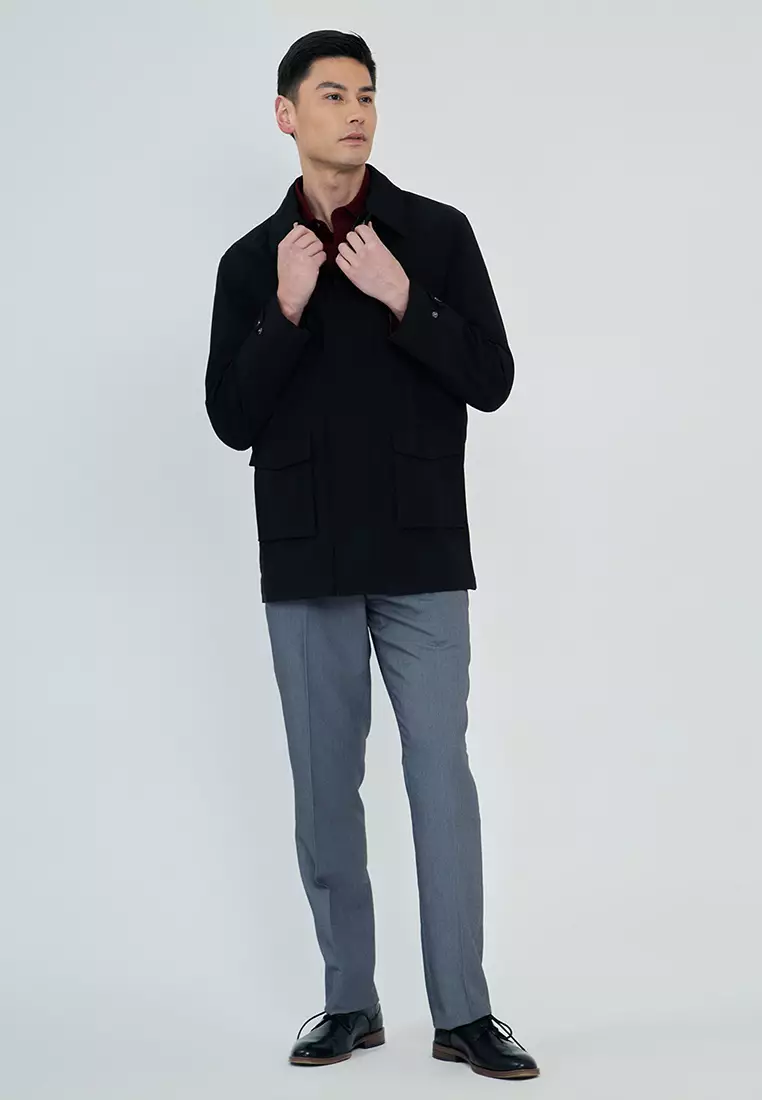 Stretch Solid Color Trench Coat