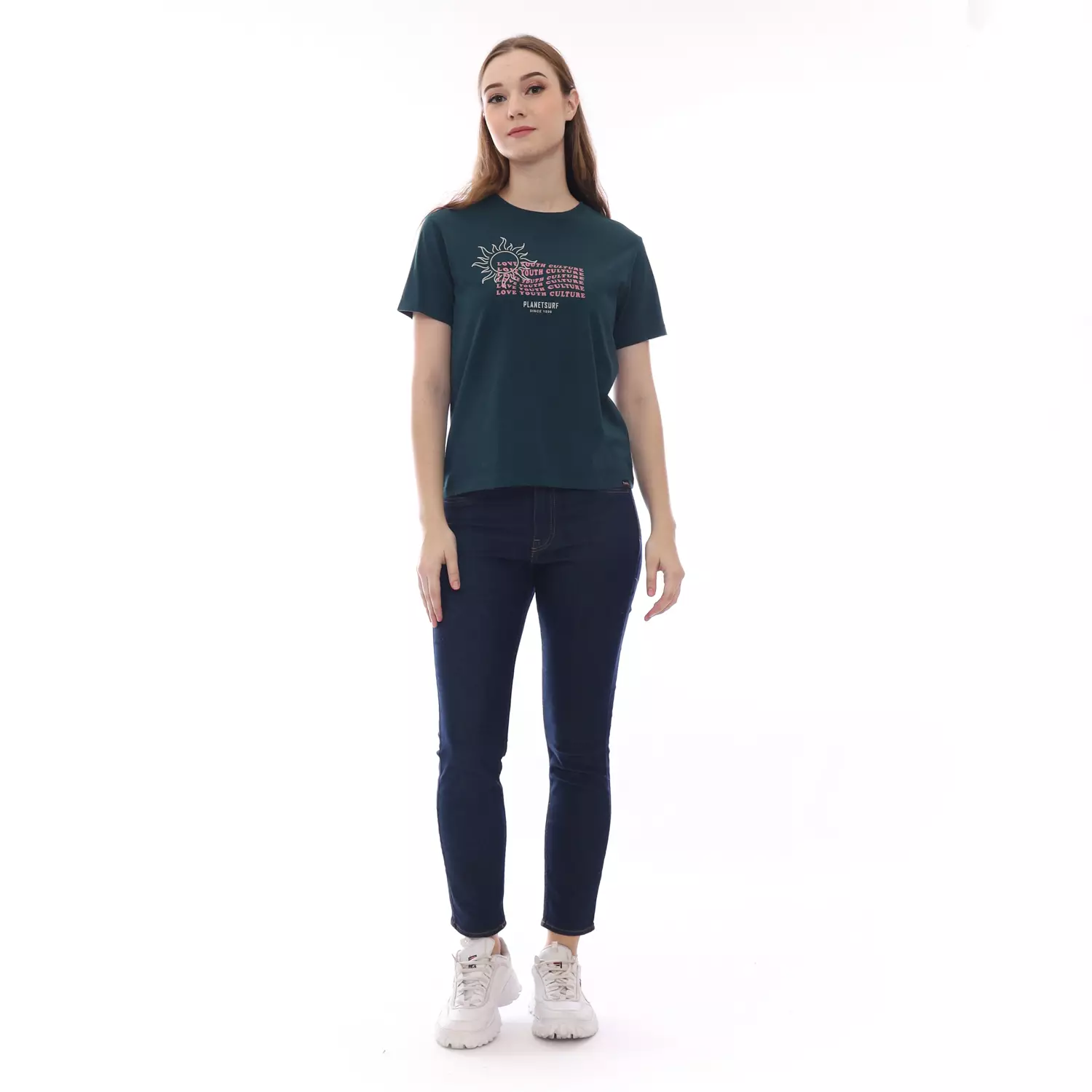 Planet Surf Clothing Kaos Lengan Pendek Wanita Raisa Ladies Tee 231C Planet Surf