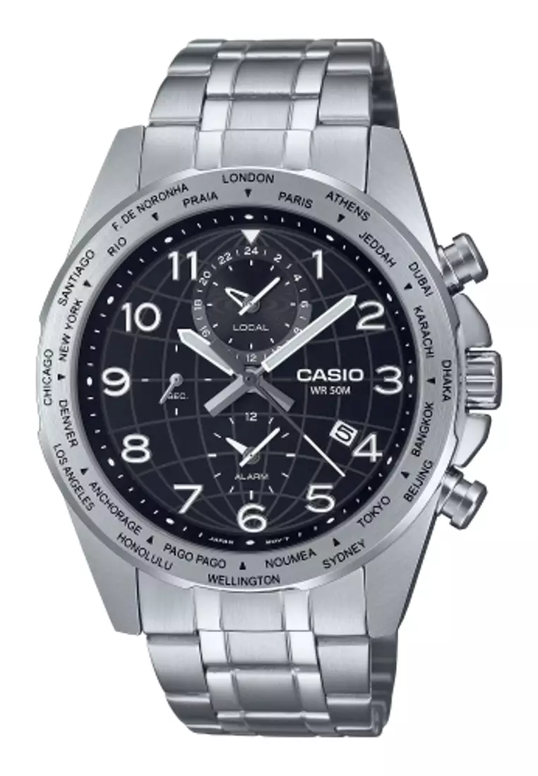 Casio analog discount watch silver