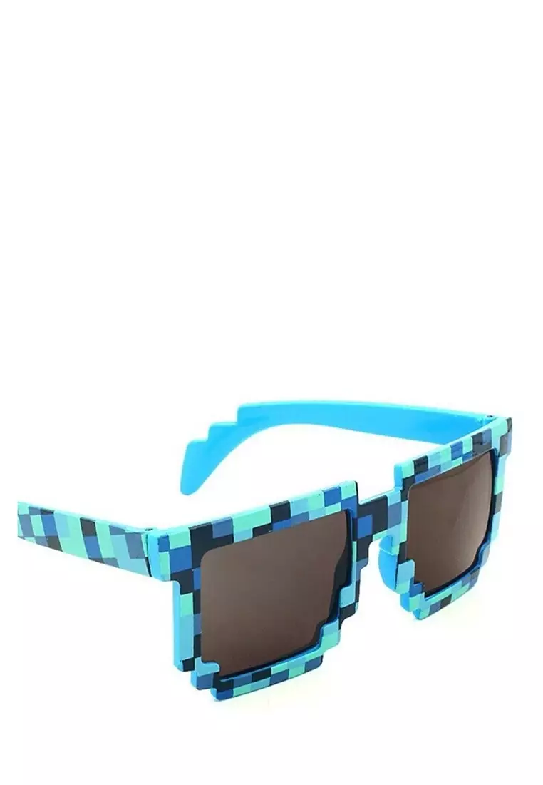 Twinx Kacamata Anak Model Pixel Minecraft Mosaics UV400 Frame Material PC ORIGINAL - Blue