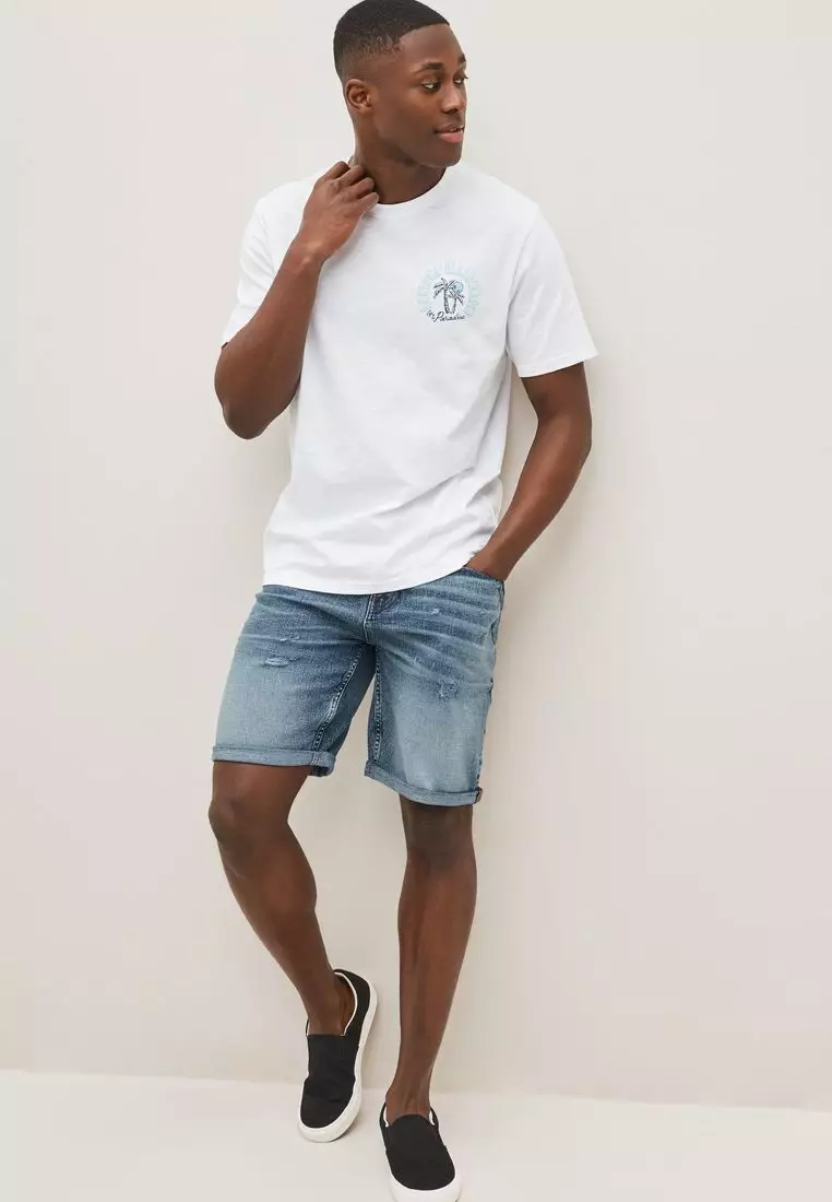 Next white hotsell denim shorts