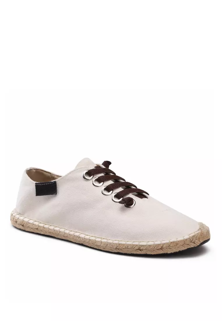 Color Matching Lace Up Canvas Espadrilles QZ-X35