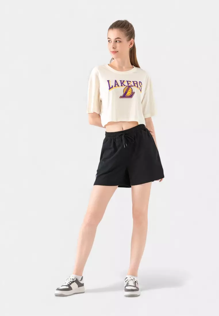 Los Angeles Lakers Crop Top for Women Box Fit Core Collection Cropped T-Shirt