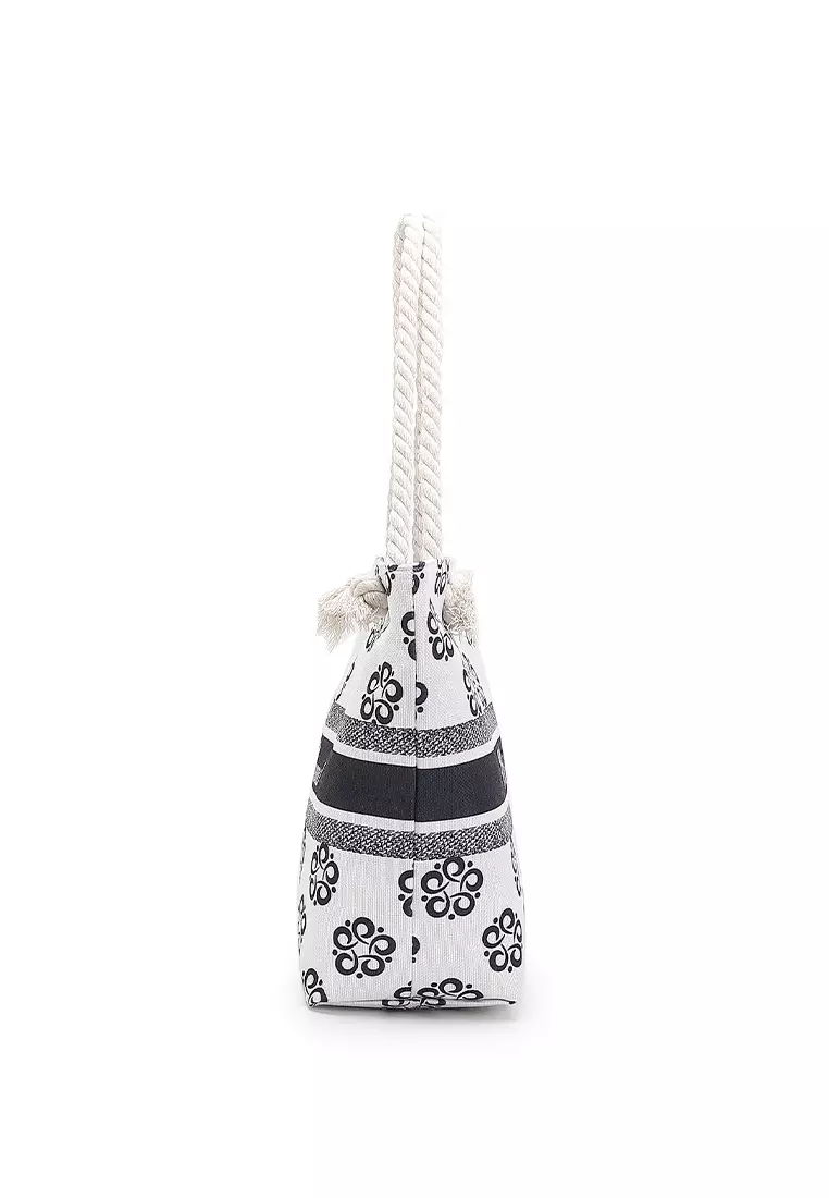 Women's Canvas Tote Bag / Shoulder Bag (Tas Tote Wanita / Tas Bahu Wanita) - Putih