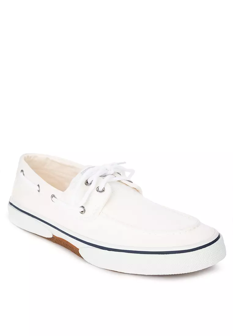 Discount on Sperry  shoes - SKU: Men's Halyard 2-Eye Saltwashed Sneaker White (Sts24402)