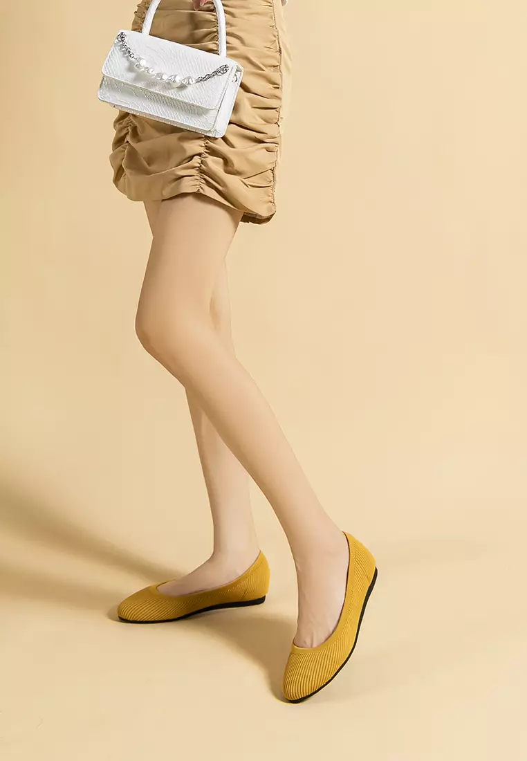 Round-toe Fly Knit‌ Flat Shoes TJ-Y2