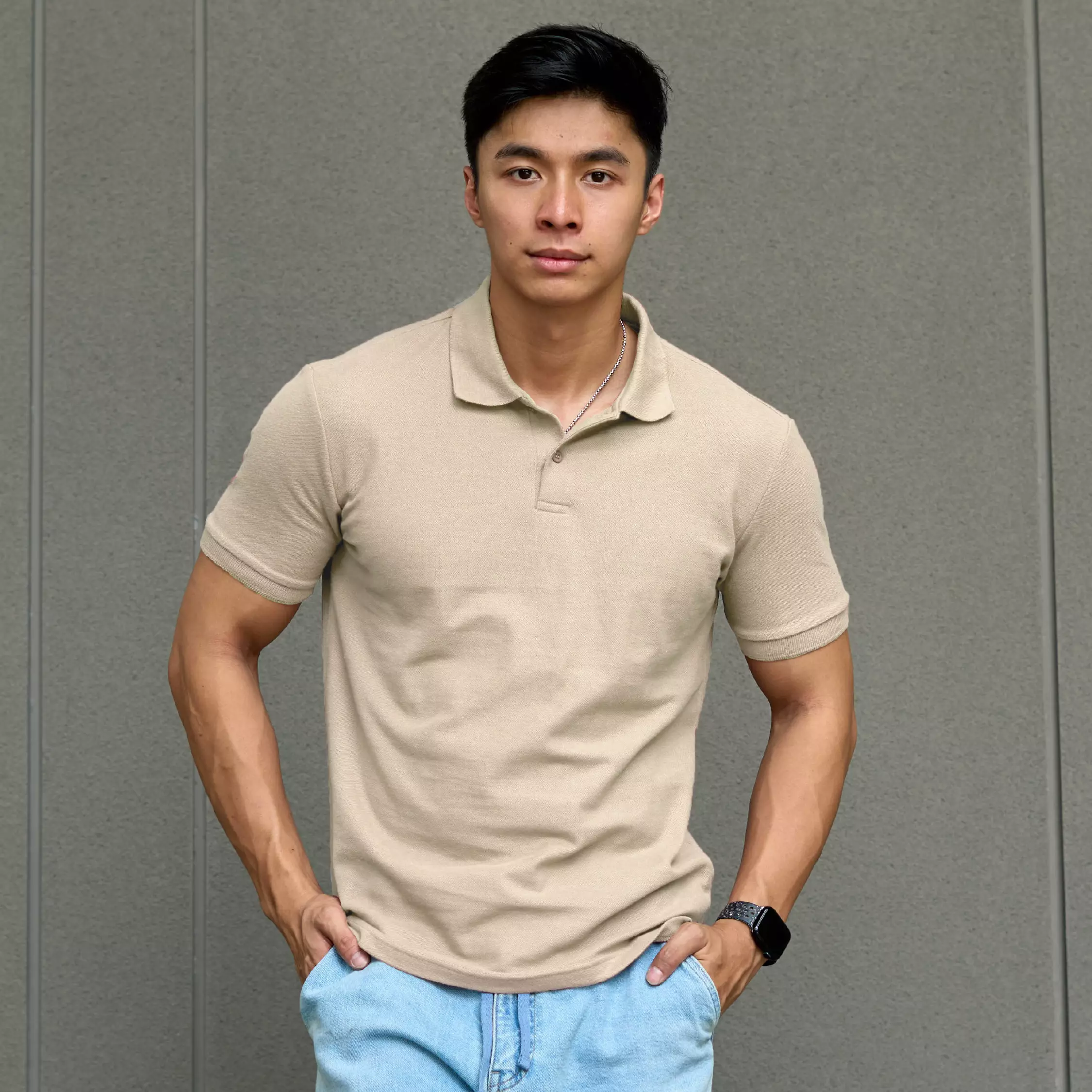 Kale Park Cream / Kaos Polo Pria Lengan Pendek Kerah / Polo Shirt Slim Fit