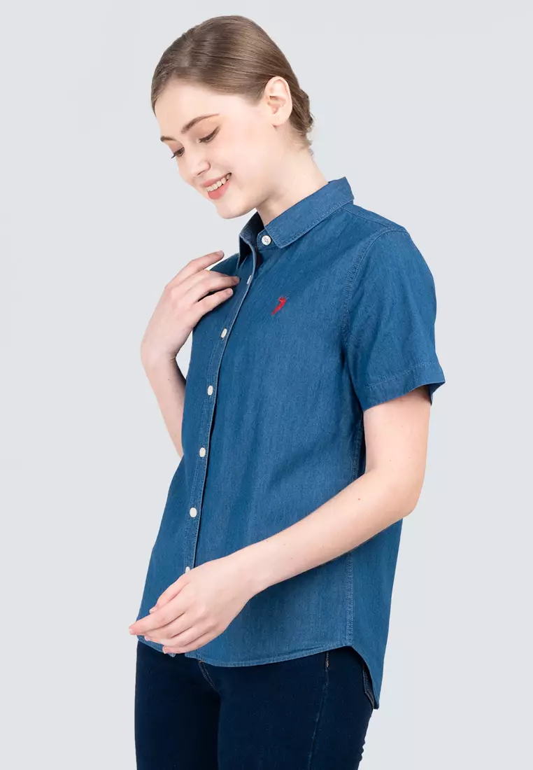 Polo Haus - Women’s Signature Fit Denim Short Sleeve Shirt WWSSV004