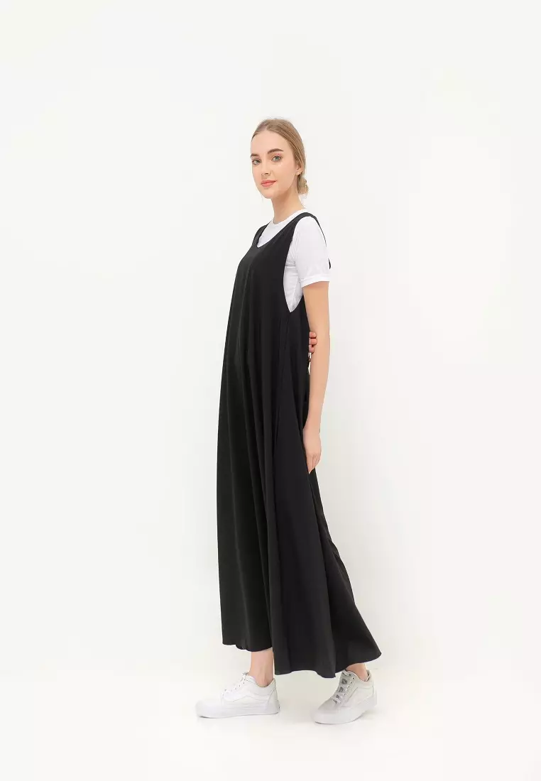 Elaina Overall Dress Black