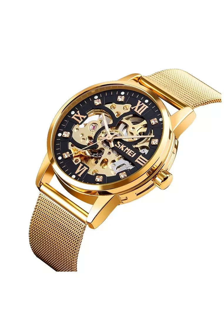 Jam Tangan Casual Mechanical Pria Automatic Movement Strap Tali Material Stainless Steel SL98 ORIGINAL