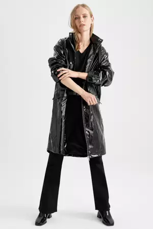 Raincoat black womens shop
