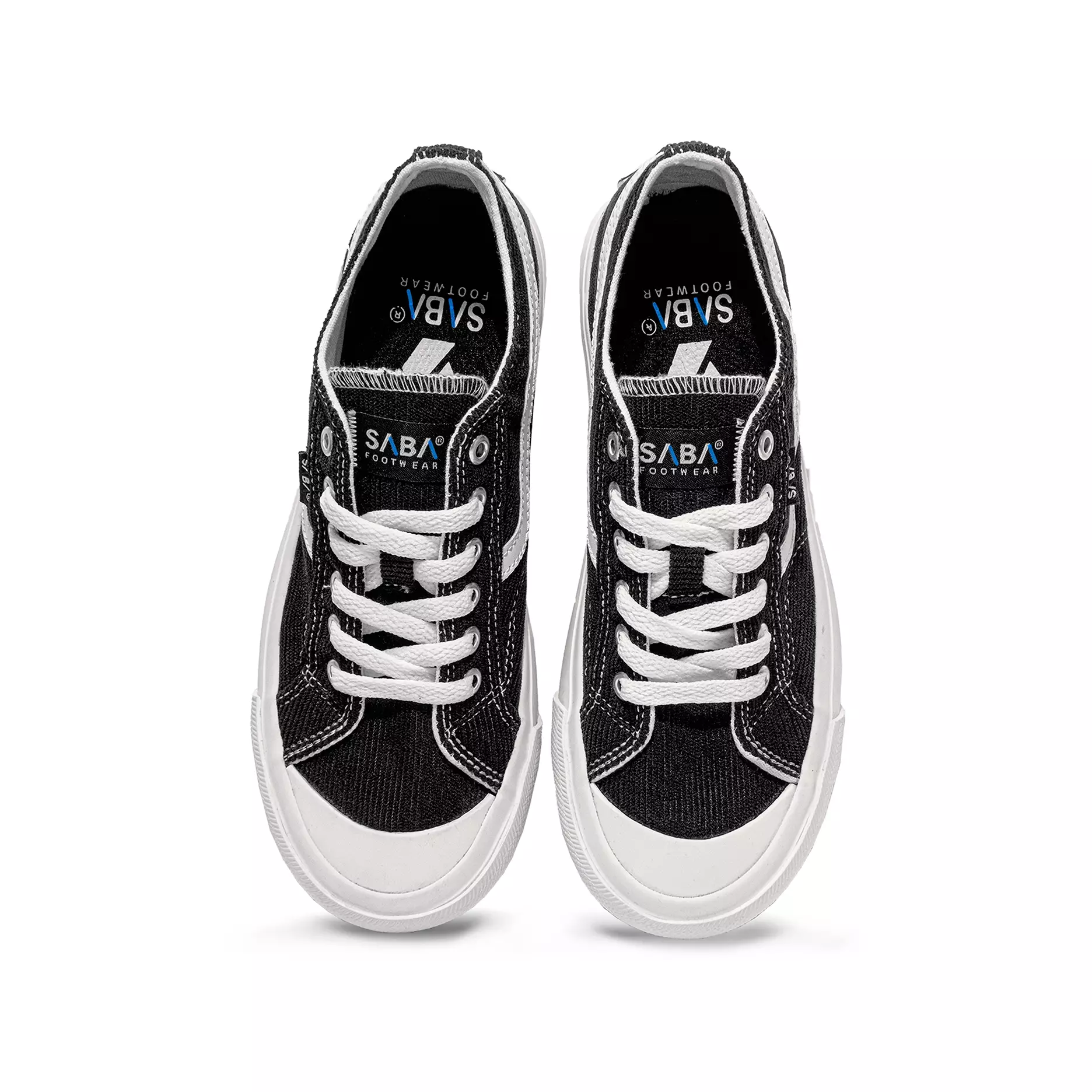 SABA Veloz Corduroy Black White - Sepatu Sneakers Casual Pria Wanita Original 100% VLZC-L-01