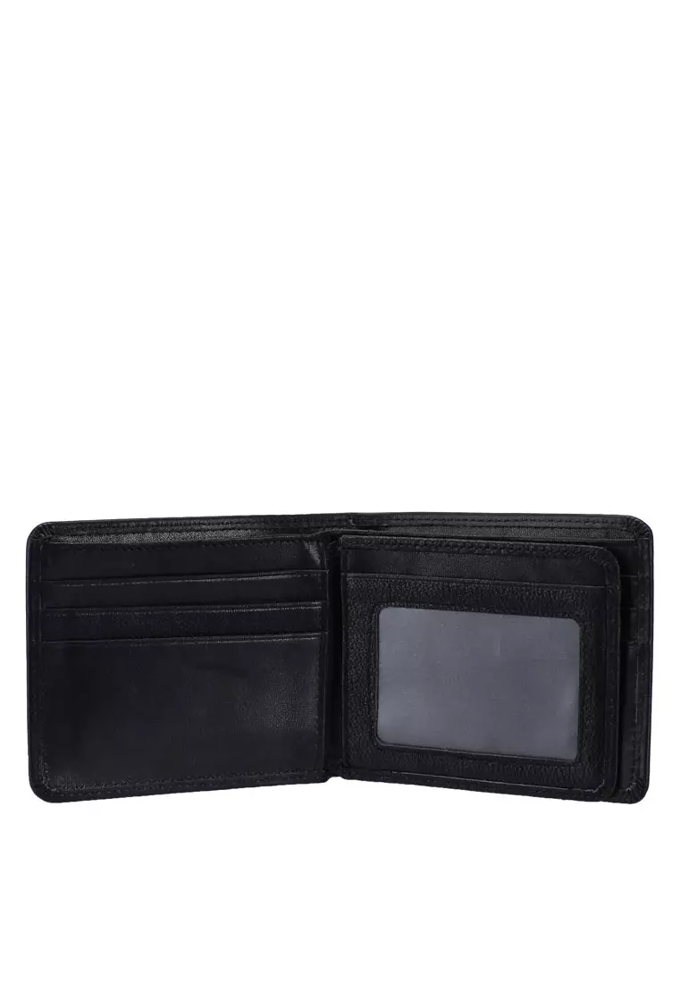 Men's RFID Genuine Leather Bi Fold Center Flap Short Wallet