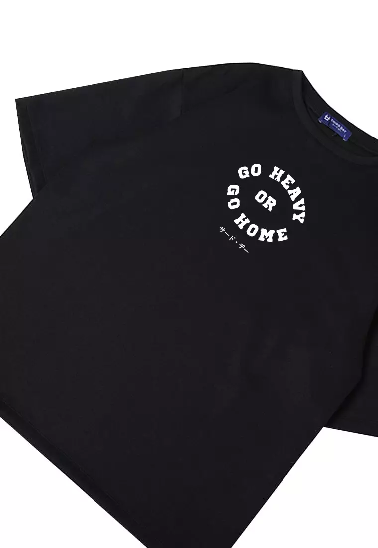 MTW64 Kaos Oversize Gym Bahan Tebal Scubalux "go heavy" hitam