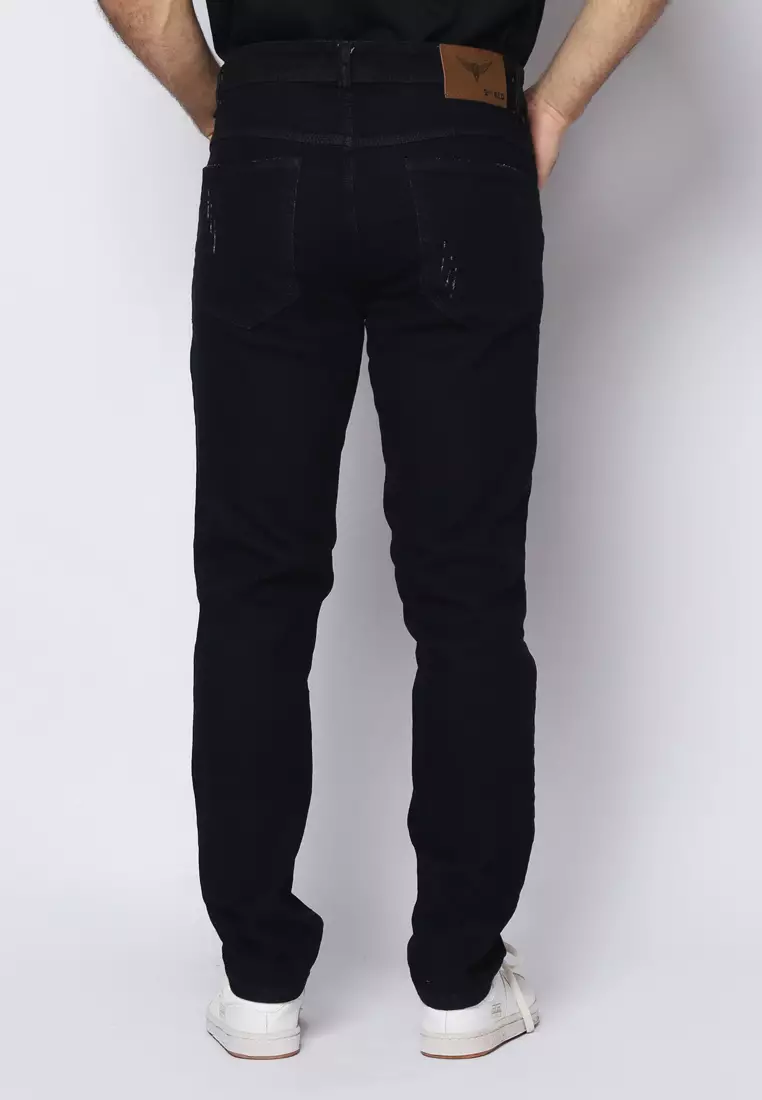 2nd RED Jeans Slim Fit Dared Ripped Hitam 132502
