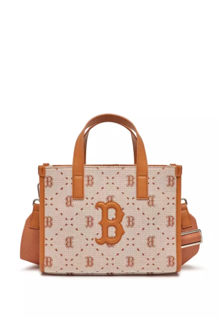 MLB KOREA Monogram Diamond Jacquard Bucket Bag Boston Red Sox