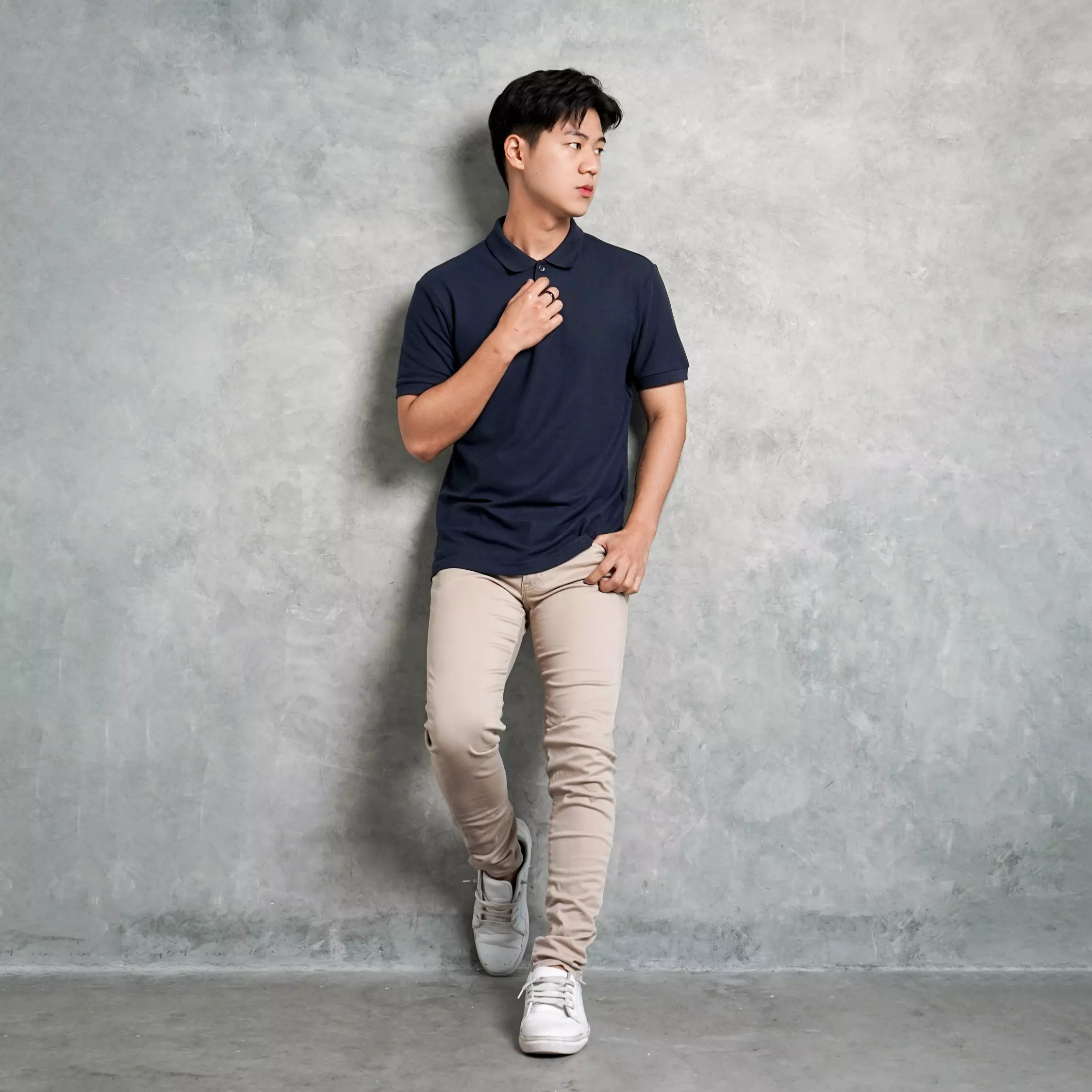 Kale Park Navy / Kaos Polo Pria Lengan Pendek Kerah / Polo Shirt Slim Fit