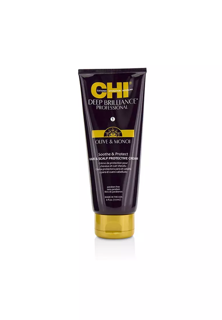 Chi - Deep Brilliance Olive & Monoi Soothe & Protect Hair & Scalp Protective Cream 177ml/6oz