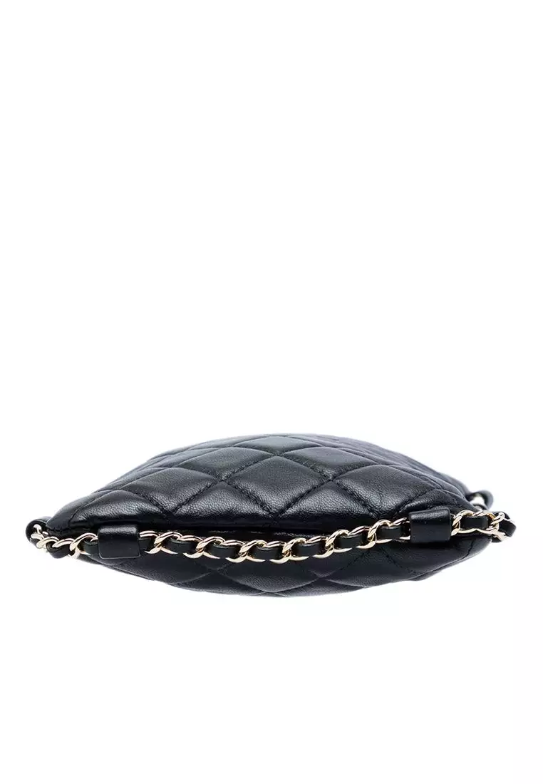 Pre-Loved Chanel Cc Quilted Lambskin Chain Around Phone Holder Crossbody