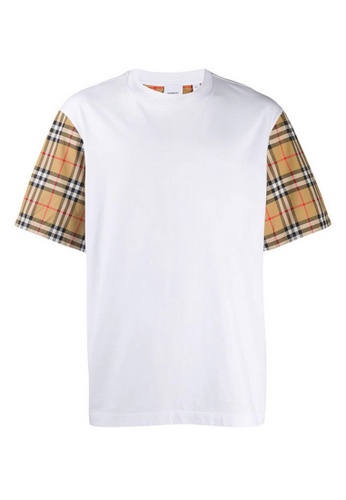 Burberry white Burberry Vintage Check T-Shirt in White 08014AA3E80288GS_1
