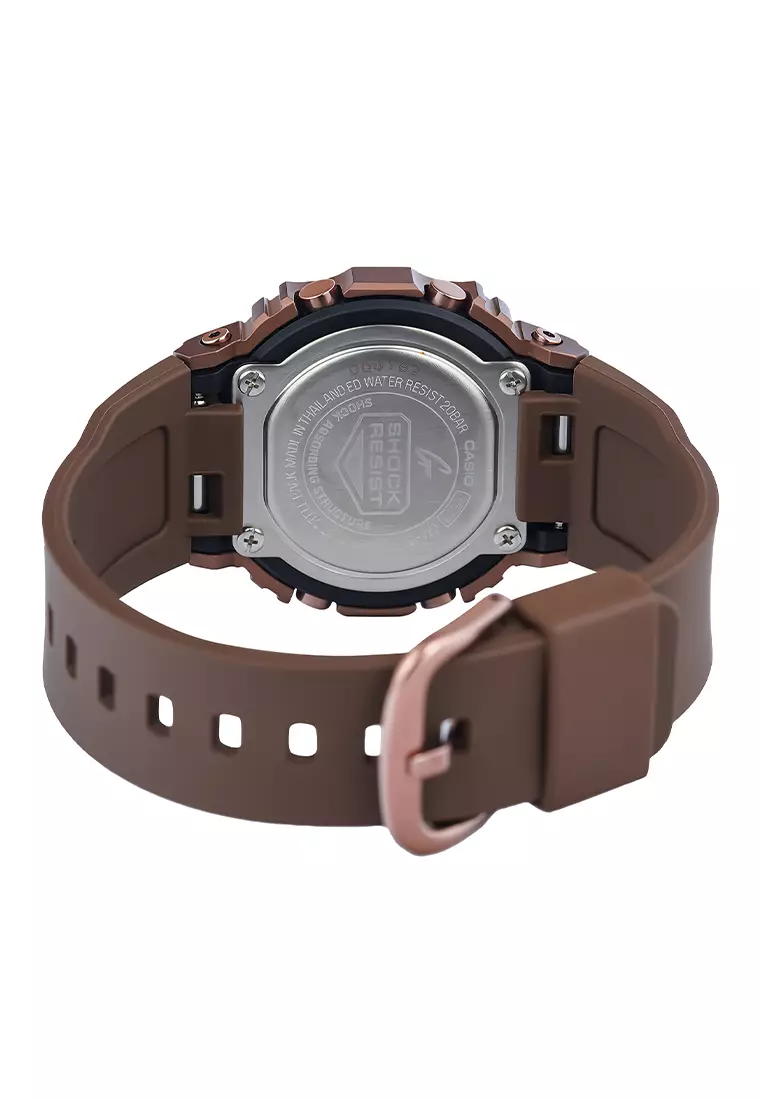 Jam Tangan Digital Wanita Casio G-Shock - Brown Stainless Steel Case - GM-S5600UBR-5D