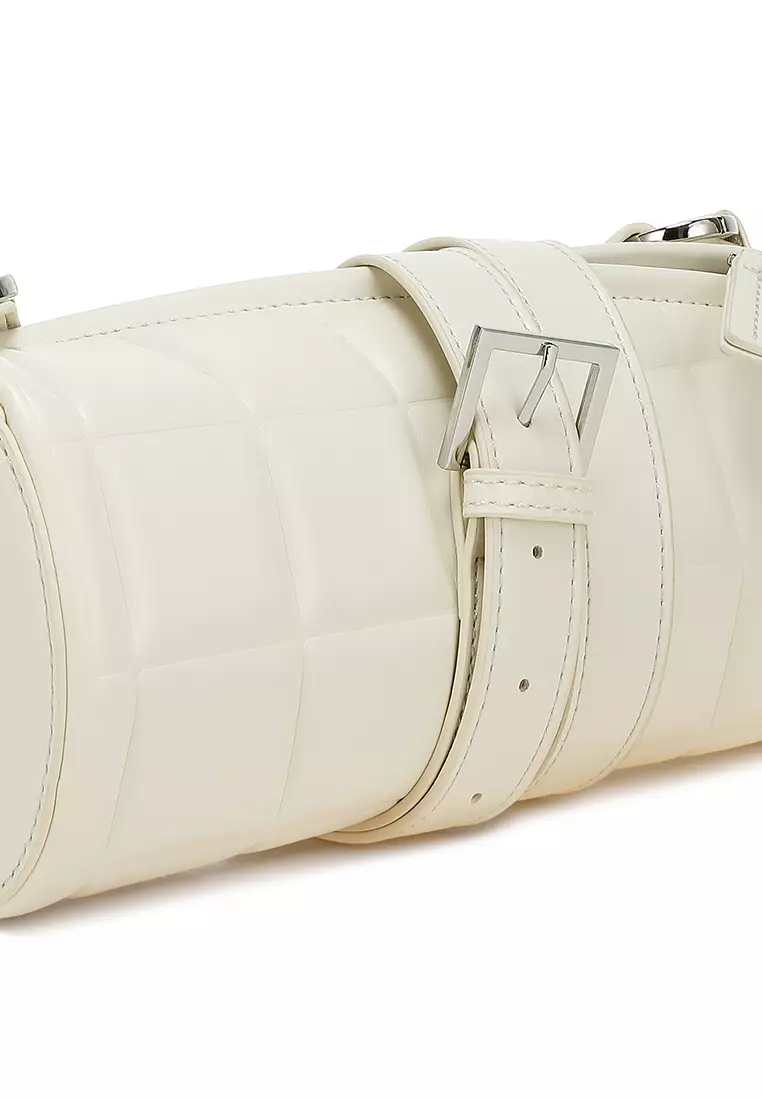 Tas Selempang Bantal Silinder Krim