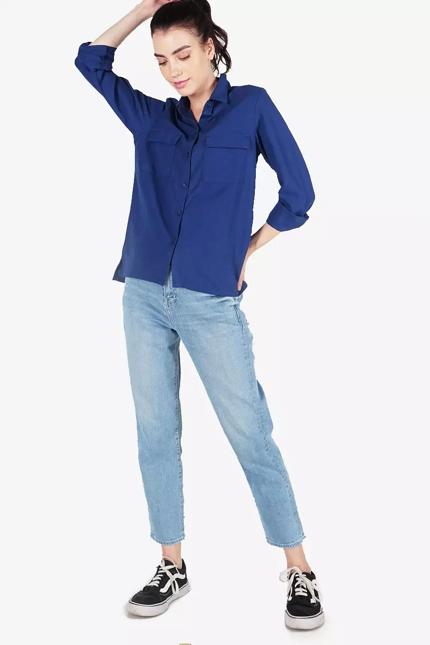 Kemeja Wanita Janny Navy