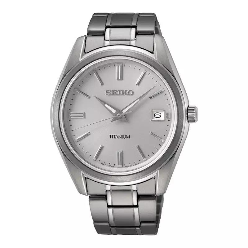 Jam Tangan Pria Seiko Classic SUR369P1 Discover More Silver Dial Titanium Strap