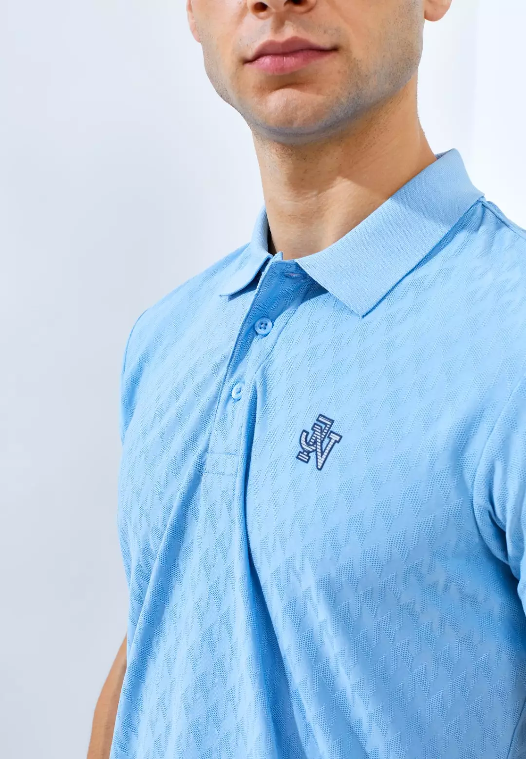 Jack Nicklaus Odyssey Polo Shirt Pria Slim Fit Light Blue
