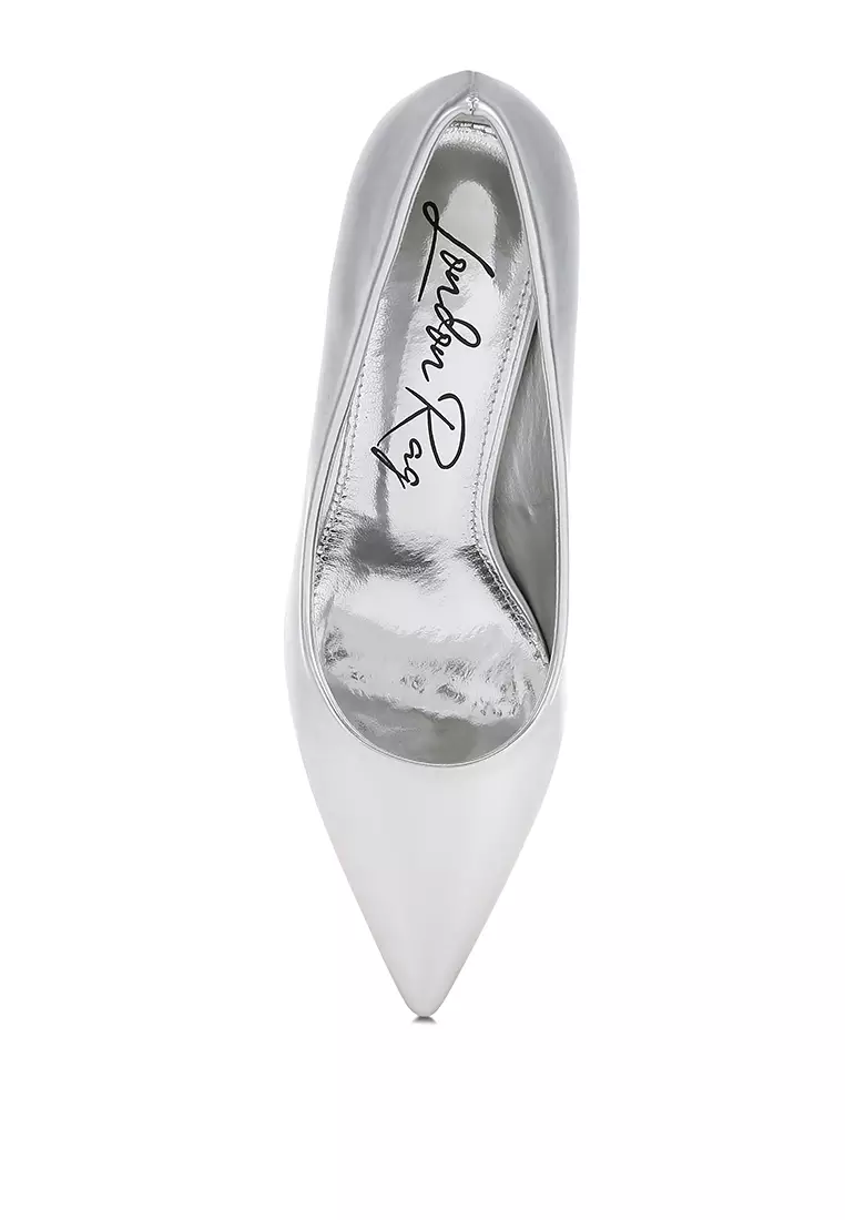 Metallic Fantasy Heel Pumps in Silver