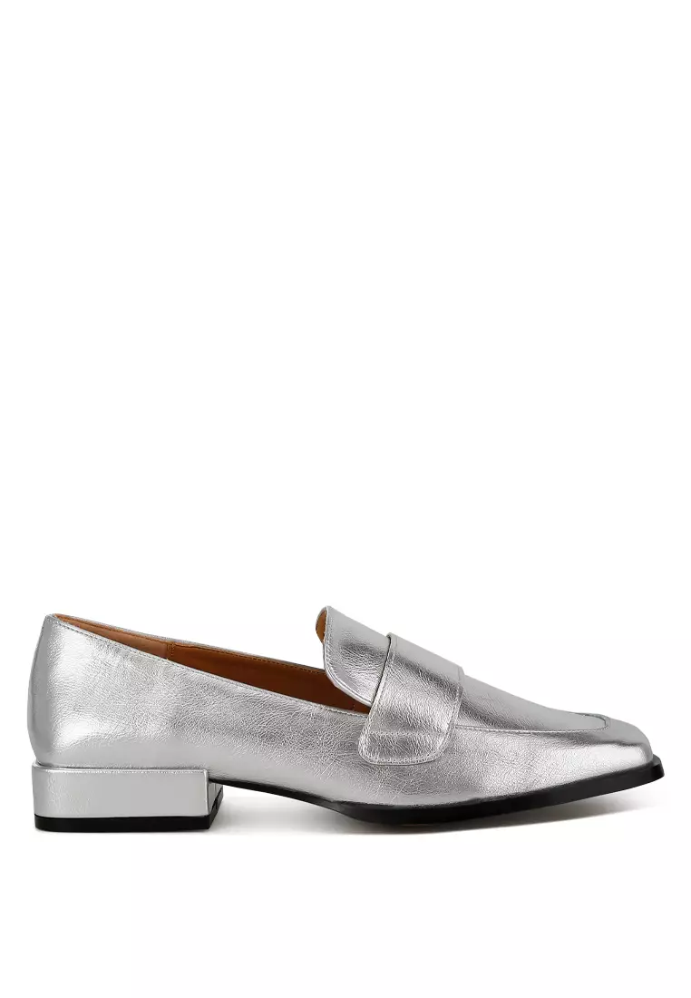 Discount on Rag & CO.  shoes - SKU: Metallic Penny Loafers in Silver