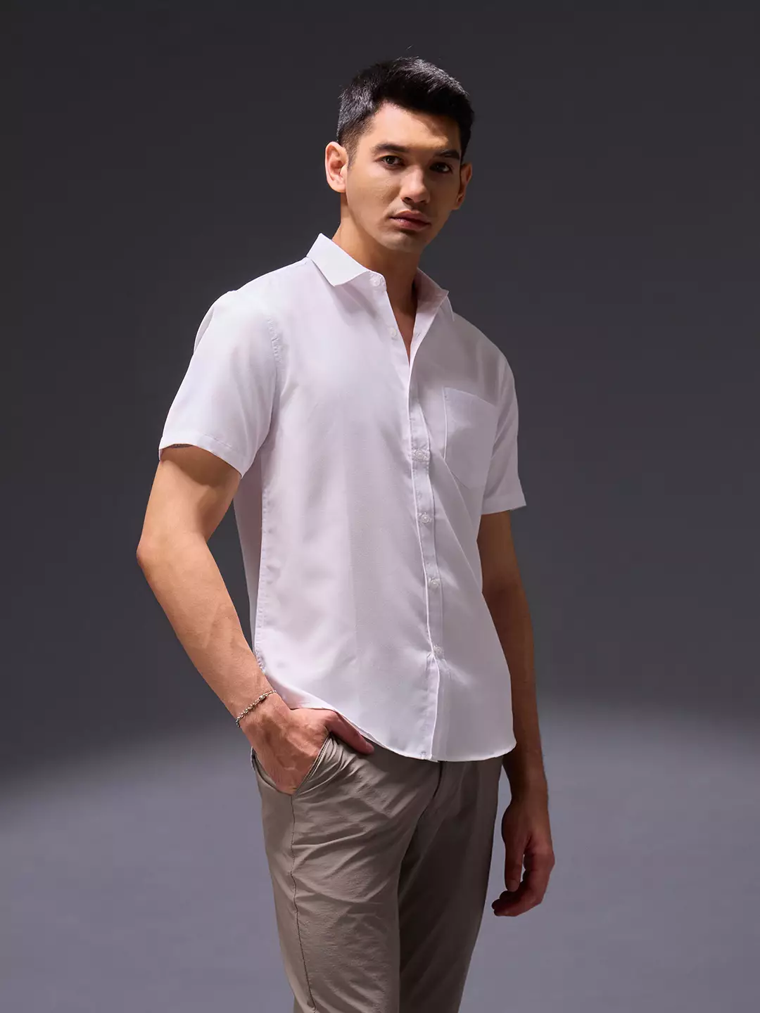 OXCON Easy Shirts Kemeja Tangan Pendek White