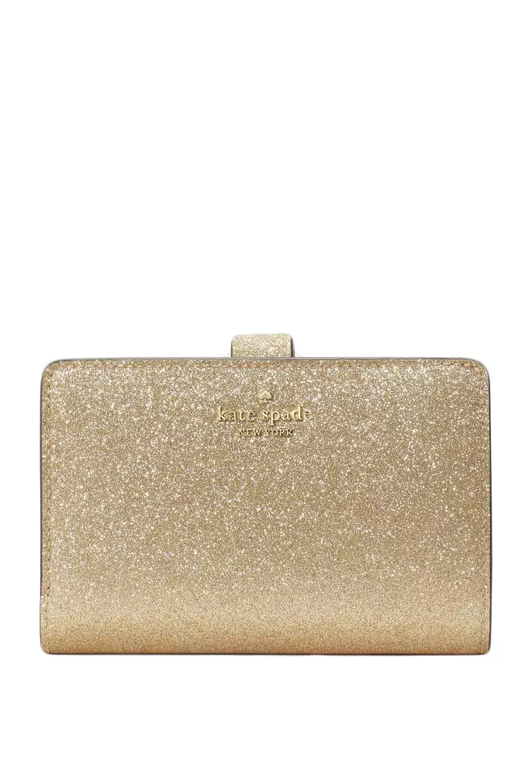 Kate spade gold glitter wallet sale