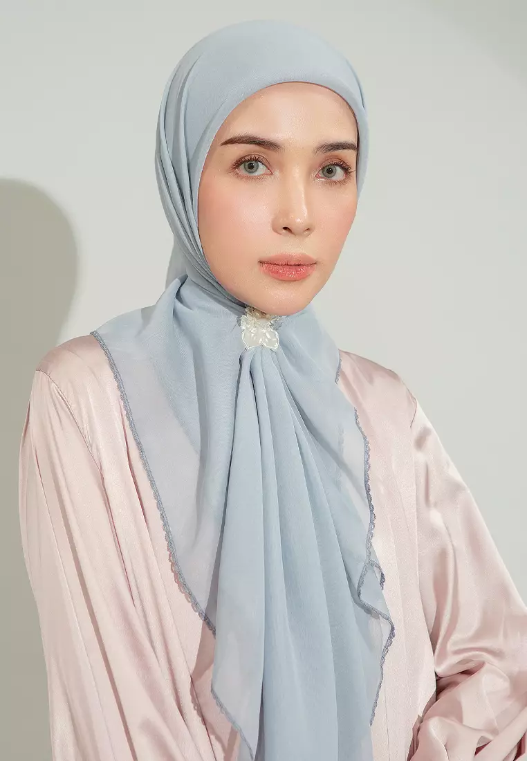 Paris Embroidery Signature Square (Lozy X Hamidah) Blue Pastel