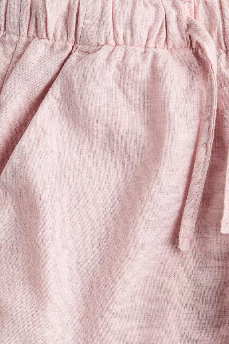 Linen-blend drawstring trousers