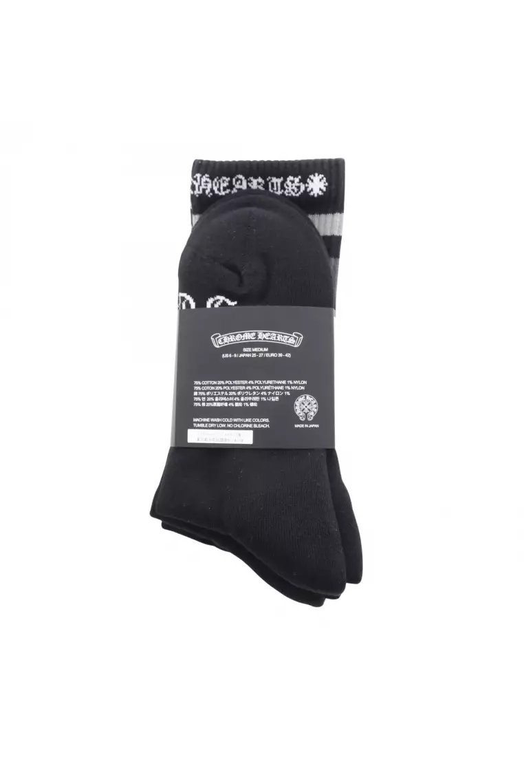 Pre-Loved Chrome Hearts SOCKS U SPORT socks socks accessory cotton black multicolor