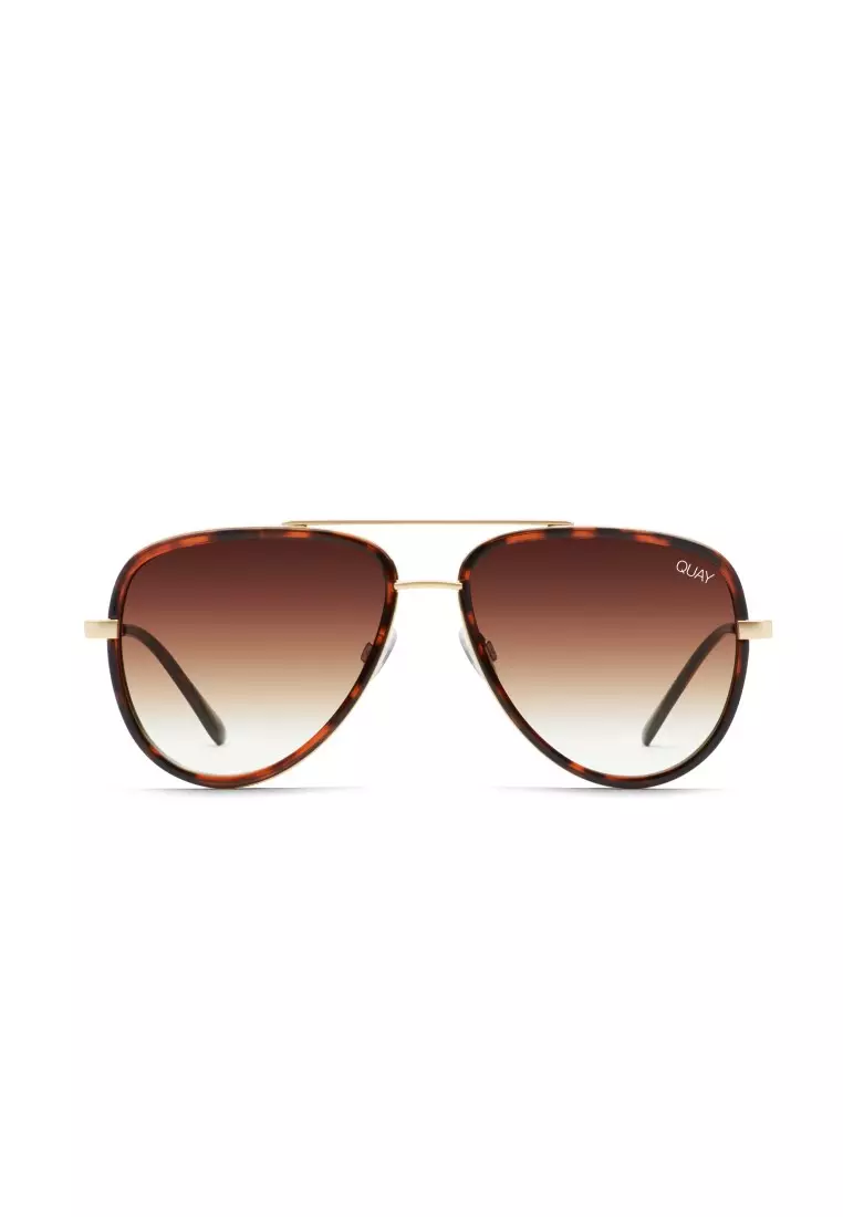 QUAY All In Medium Sunglasses - Tort/Brown Fade