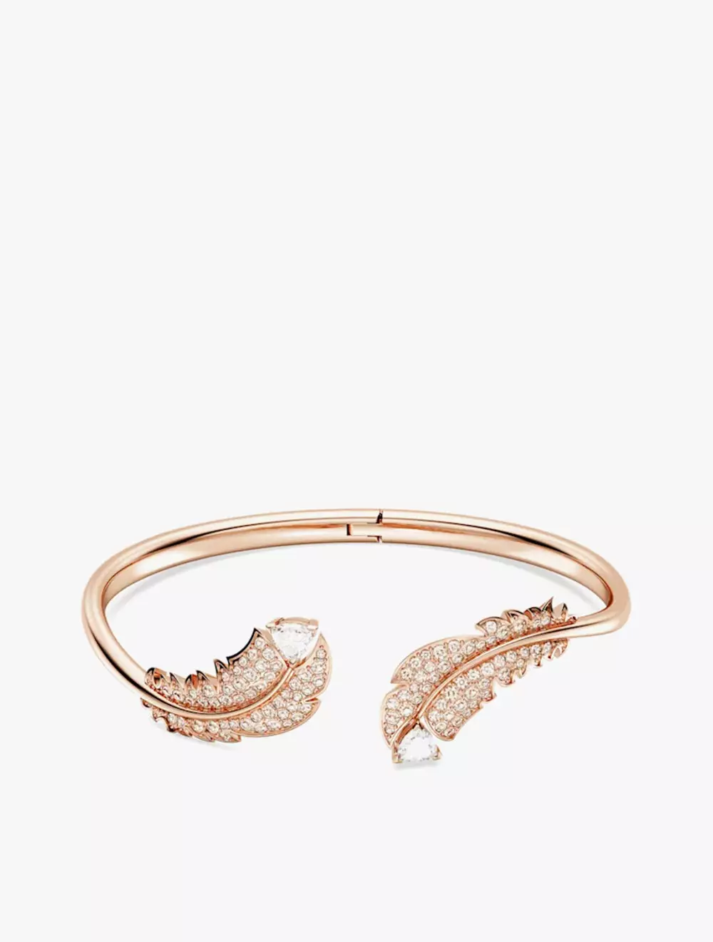 Jual Swarovski Nice Bangle, Feather, White, Rose Gold-Tone Plated