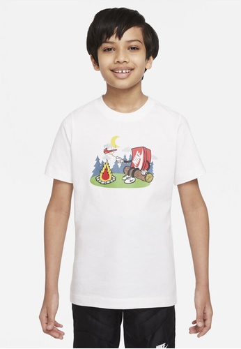 Nike white Big Kids' (Boys') Sportswear T-Shirt 77165KABE90B59GS_1