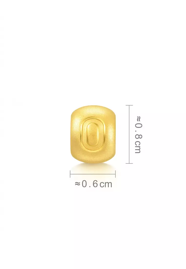 999 24K Solid Gold Number Zero Charm 93665C (Bracelet not included)