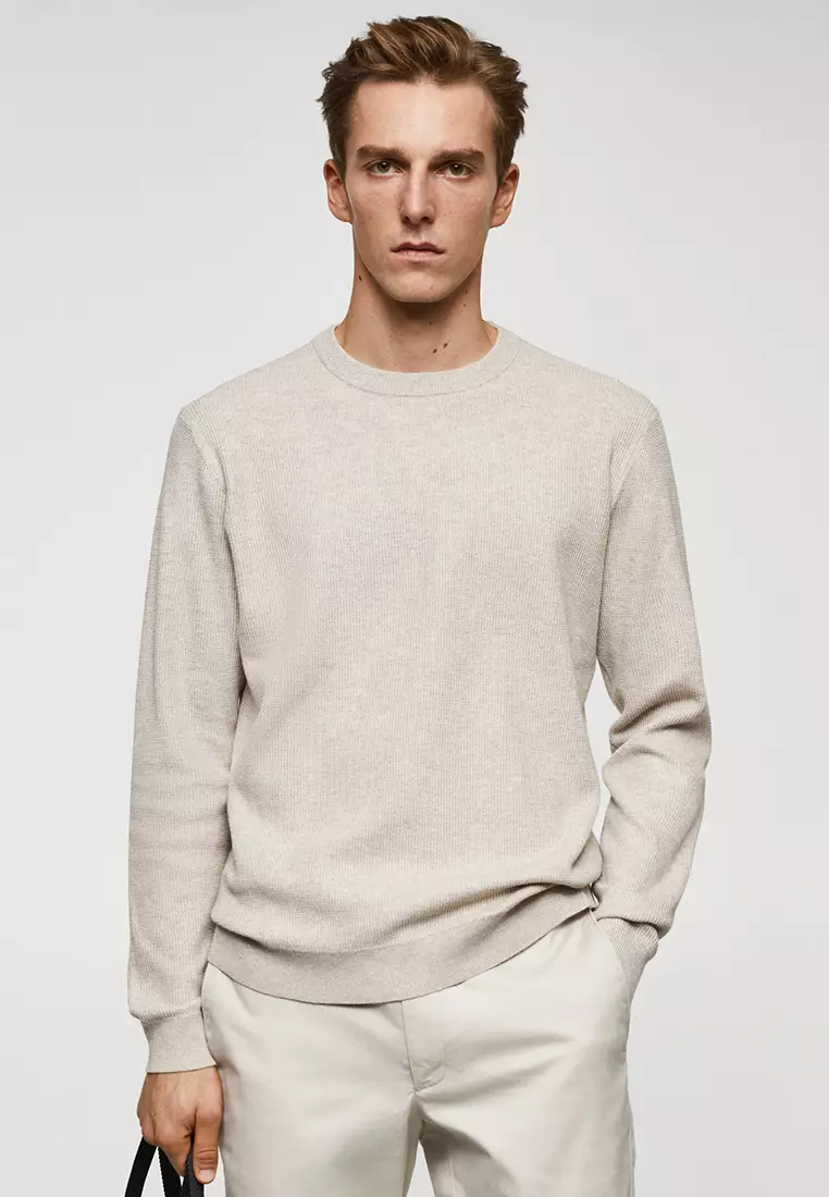 Buy MANGO Man Structured Cotton Sweater 2024 Online ZALORA Singapore