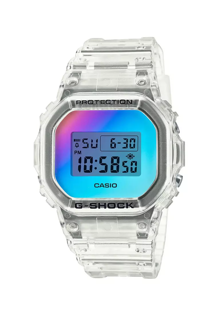 Buy G-SHOCK Casio G-Shock Men's Digital Watch DW-5600 Series Transparent  Resin Band Sport Watch DW-5600SRS-7 Online ZALORA Malaysia