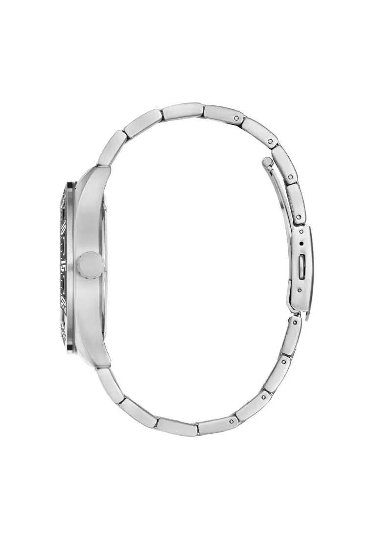 Guess Sport Silver Stainless Steel Analog Quartz Watch For Men GW0904G1